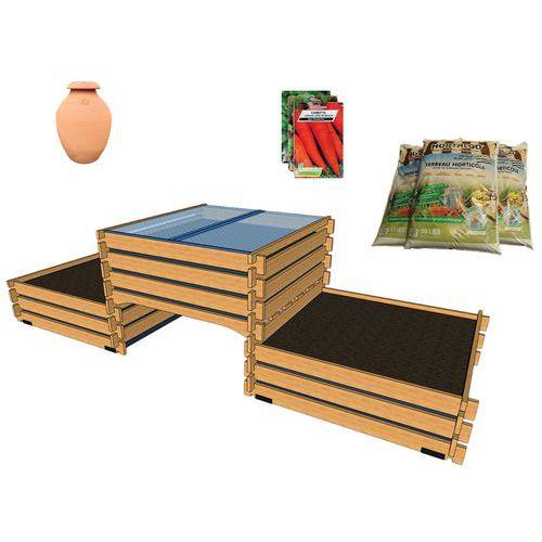 Illustration de : Pack complet : trio potager Carre Serre