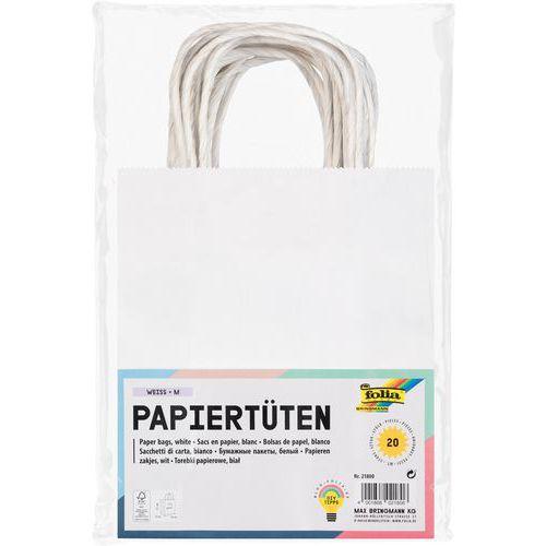 Sac en papier blanc vergé à décorer (Lot de 20) thumbnail image 1