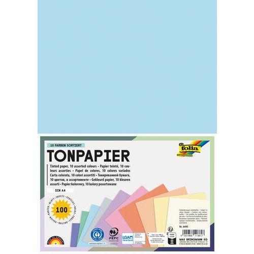 Assortiment 100 fles papier dessin A4 130g 10 coloris pastel thumbnail image 1