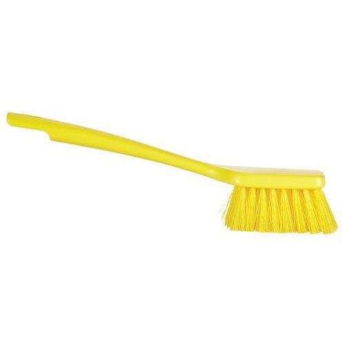 Lot de 10 Brosse à main manche court, 300 mm, dur, jaune thumbnail image 1