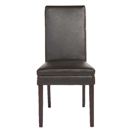 Illustration de : Chaise Lounge croûte de cuir coloris chocolat