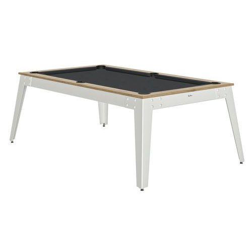 Billard Steel cadre chêne sablé - tapis slate - pieds blancs thumbnail image 1