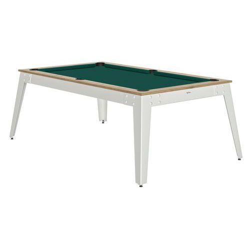 Billard Steel cadre chêne sablé - tapis vert - pieds blancs thumbnail image 1