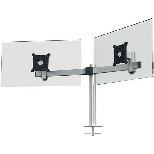 Bras support moniteur 2 écrans, fixation passe-câbles thumbnail image 1