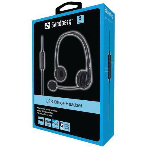 Illustration de : Micro-casque USB Office Headset-Sandberg