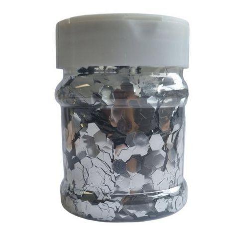 Paillettes Nid D'abeille 100g argent en pot plastique thumbnail image 1