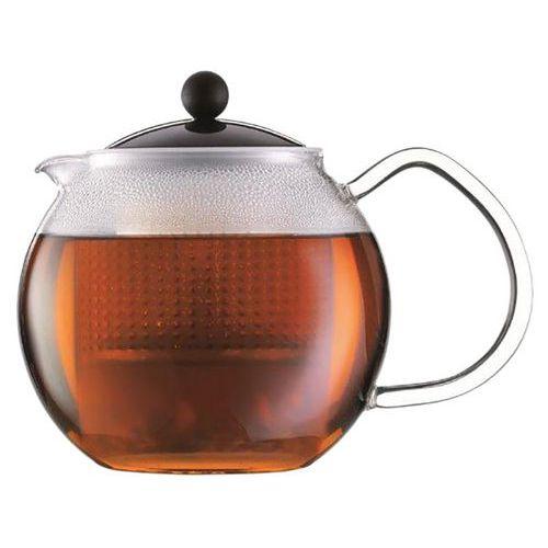 Illustration de : Théière 0,5 L en verre avec filtre plastique Noir-Assam Bodum