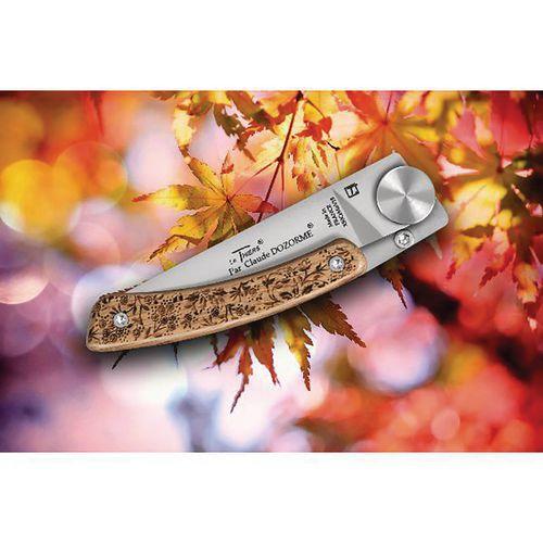 Illustration de : Couteau de poche Manche Chêne Gravure Nature-Le Thiers