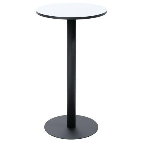 Illustration de : Table Mezzo ronde haut. 75 ou 110 cm plateau stratifié blanc Paperflow