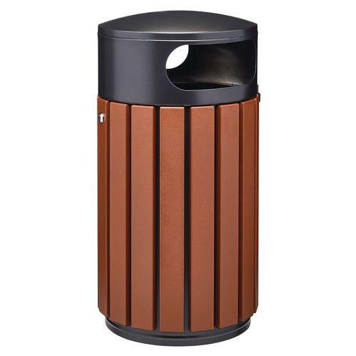 Poubelle Zeno alu 60L effet corten /tête manganese thumbnail image 1