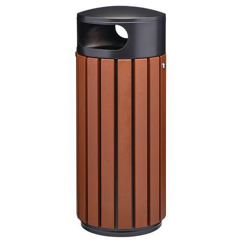 Poubelle Zeno Extreme 80L effet corten /tête inox gris thumbnail image 1