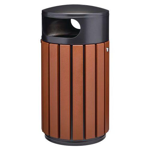 Poubelle Zeno Extreme 60L effet corten /tête inox gris thumbnail image 1