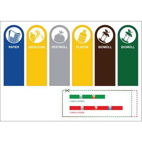 Illustration de : Etiquettes flux de tri pour RecycloKick - Allemand