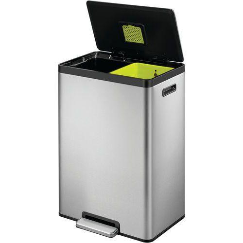 Illustration de : Poubelle à pédale Ecocasa II Recycling Step Bin 20+20 L, EKO