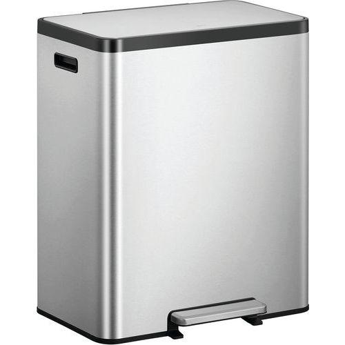 Poubelle à pédale Ecocasa II Recycling Step Bin 36+24 L inox thumbnail image 1