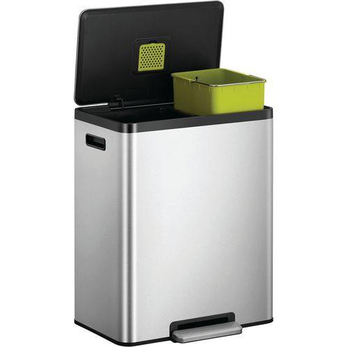 Illustration de : Poubelle à pédale Ecocasa II Recycling Step Bin 36+24 L, EKO