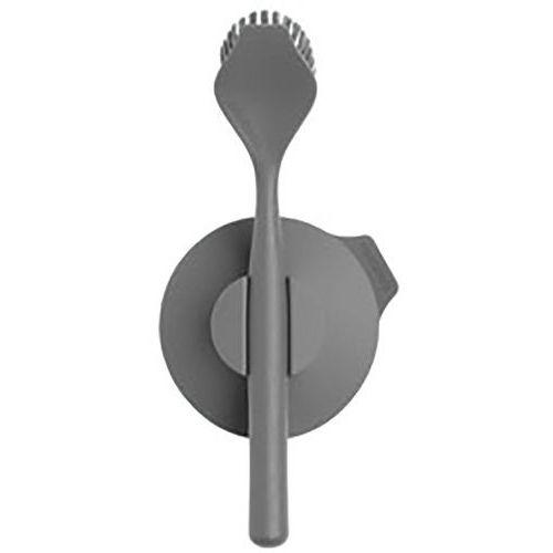 Lot de 4 Brosse vaisselle en plastique à ventouse grise foncée thumbnail image 1