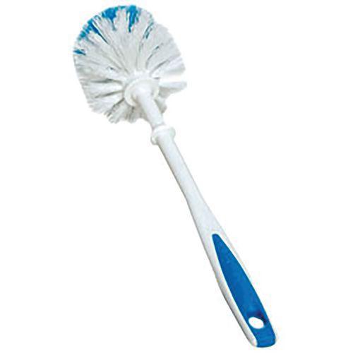 Lot de 6 Brosse WC en boule bleu et blanc polypropylène ondulée thumbnail image 1