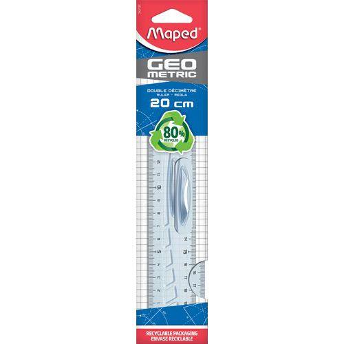 Illustration de : Double décimètre geometric 80% recyclé - Maped