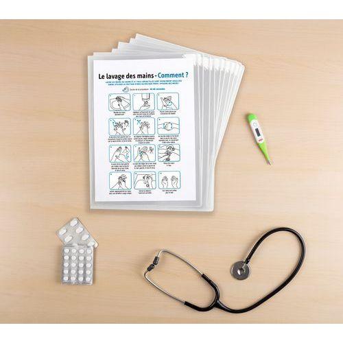 Illustration de : Pochette coin anti-microbienne polypropylène - Djois made by Tarifold