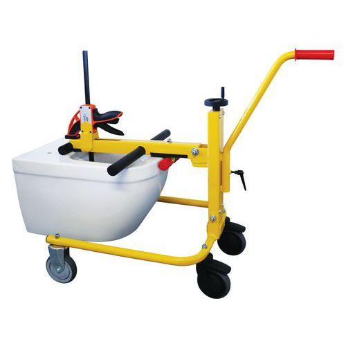 Chariot ergonomique de montage pour cuvette WC charge 75 kg thumbnail image 1