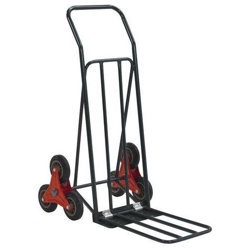 Illustration de : Diable escalier acier 120 kg roues étoiles plastiques