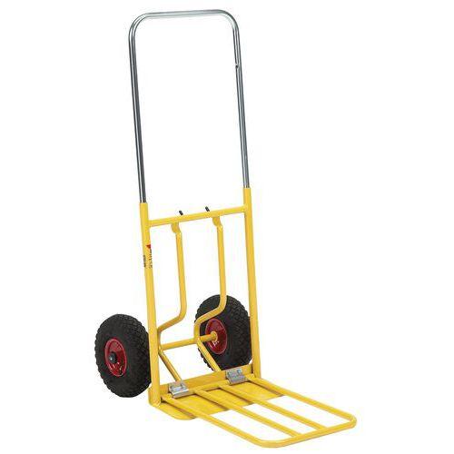 Illustration de : Diable poignée télescopique roues pneumatiques