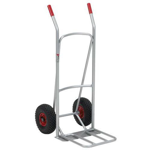 Diable acier bavette fixe et repliable charge 200 kg - Roues pneumatiques - DLV thumbnail image 1