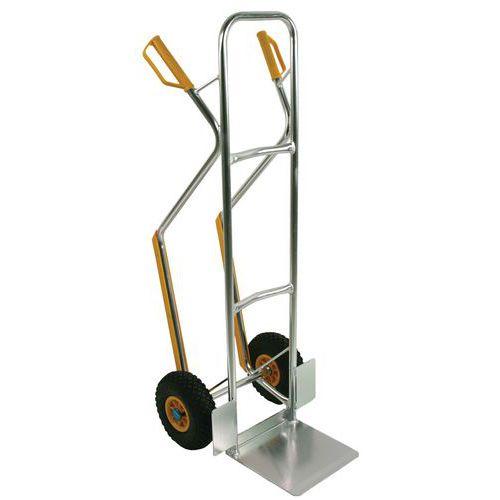 Diable haut aluminium charge 100 kg avec rail escalier - Roues pneumatiques - DLV thumbnail image 1