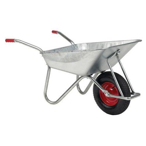 Brouette de jardin cuve galvanisée 100 L/200 kg avec butée - Roue pneumatique thumbnail image 1