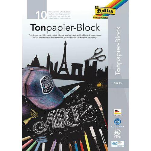 Illustration de : Bloc 10 feuilles noires dessin 130g A3 recyclé - Folia
