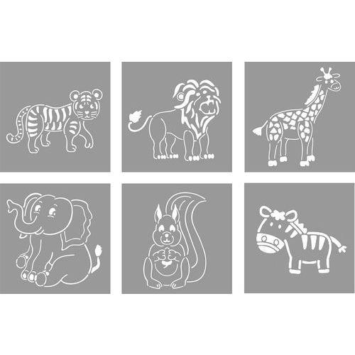 Set 6 pochoirs animaux 15 x 15 cm thumbnail image 1