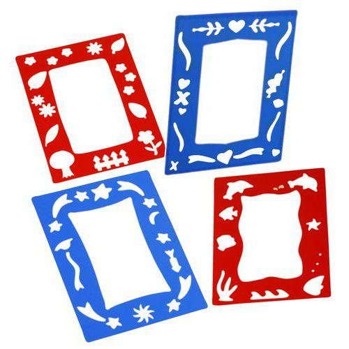 Illustration de : Assortiment de 4 pochoirs  Cadres