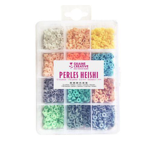 Valisette 1700 perles HEISHI 12 couleurs assorties pastel thumbnail image 1