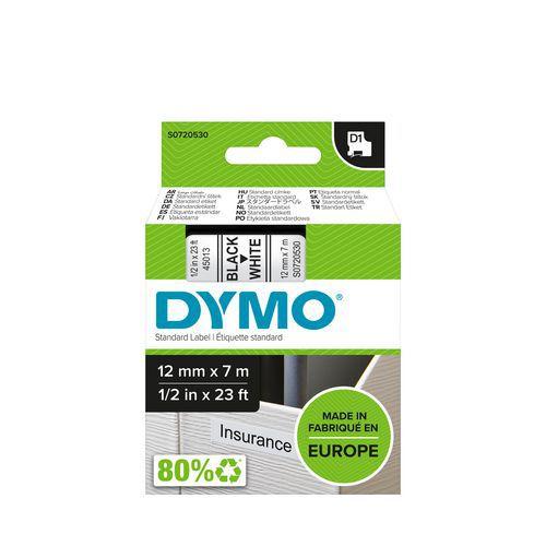 Ruban Dymo 1000, 4500 D1 12 mm x 7 m - noir thumbnail image 1