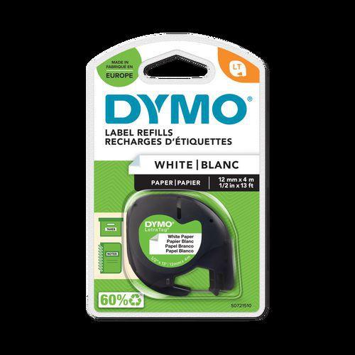 Illustration de : Ruban pour étiqueteuses letratag noir sur blanc 12 mm x 4 m - Dymo