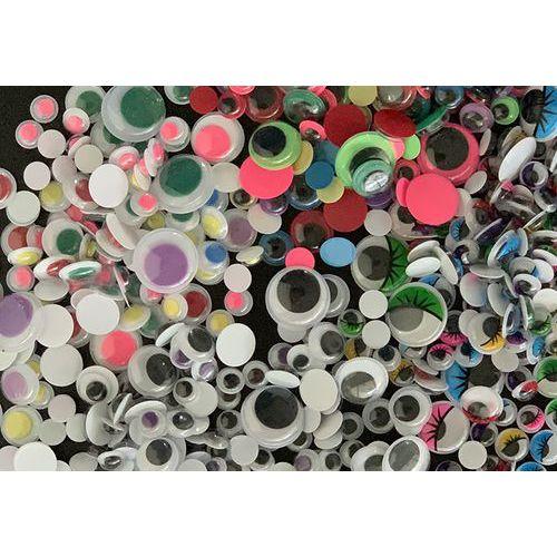 Illustration de : Assortiment yeux mobiles Noirs / couleurs Diam.6 à 24mm non-adhésifs