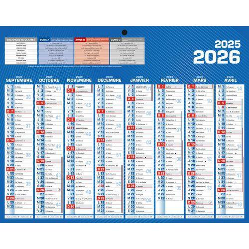 Illustration de : Mini calendrier recto verso 21x26.5cm sptbre 2025 à fin 2026 - Bouchut