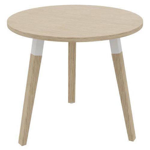 Table ronde Dialogue Ø 80 plateau Chêne tripode Hêtre thumbnail image 1