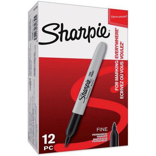 Marqueur permanent Sharpie pointe fine noir - Boîte de 12 thumbnail image 1