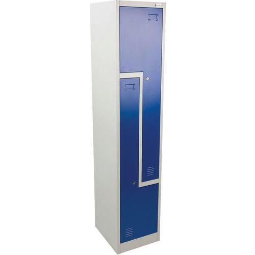 Illustration de : Vestiaire métal 2 cases porte en L - à monter - Manutan Expert