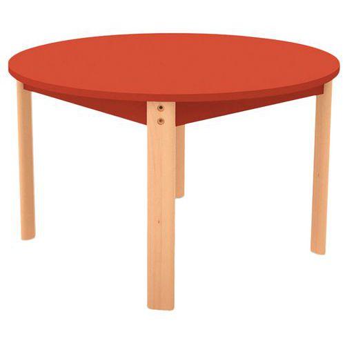 Table Ergo ronde T0 - rouge/hêtre thumbnail image 1