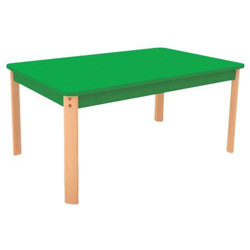 Illustration de : Table Ergo rectangulaire T0 - piètement bois hêtre