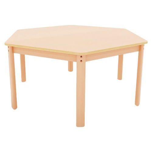Table Ergo hexagonale T1 - T2 - T3 piètement bois hêtre thumbnail image 1