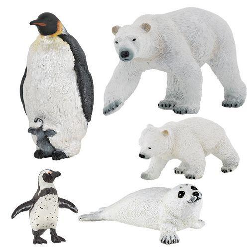 Illustration de : Lot de figurines la famille polaire - Papo
