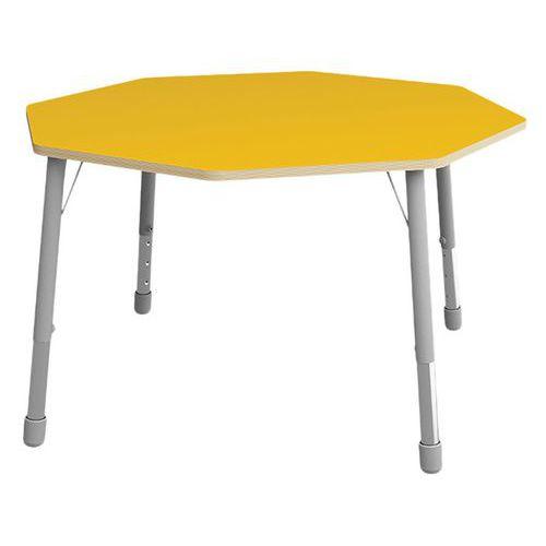Table Eko octogonale ø 146 cm réglable T1 à T3 - jaune thumbnail image 1