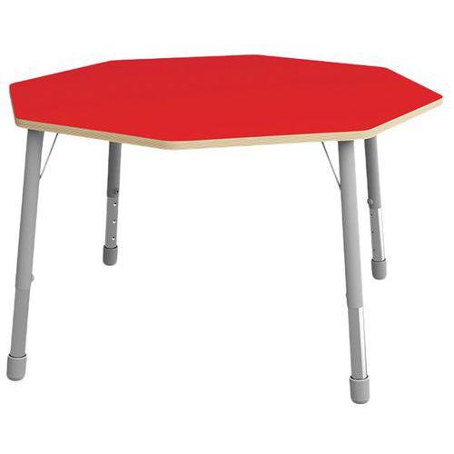 Table Eko octogonale ø 146 cm réglable T3 à T6 - rouge thumbnail image 1