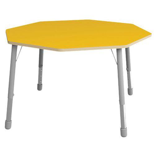 Table Eko octogonale ø 146 cm réglable T3 à T6 - jaune thumbnail image 1