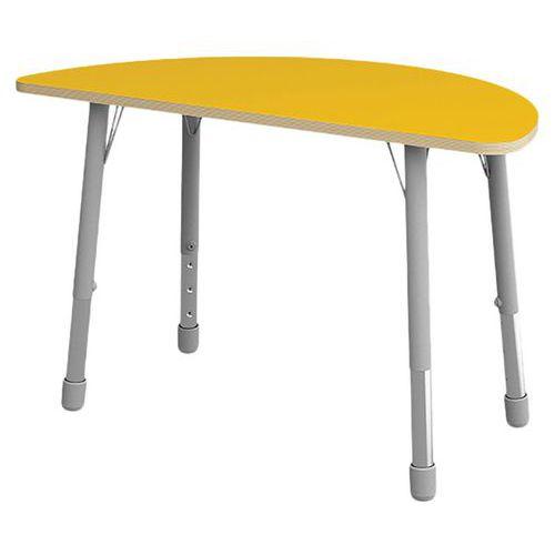 Table Eko demi-ronde ø 138 x 69 cm réglable T3 à T6 - jaune thumbnail image 1