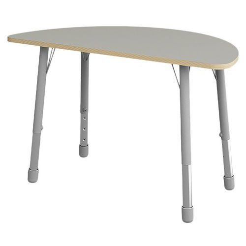 Table Eko demi-ronde ø 138 x 69 cm réglable T3 à T6 - gris thumbnail image 1